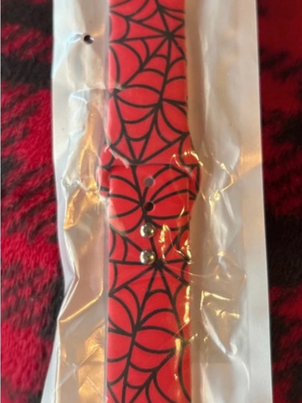 Red Spiderweb Silicone Watch Band